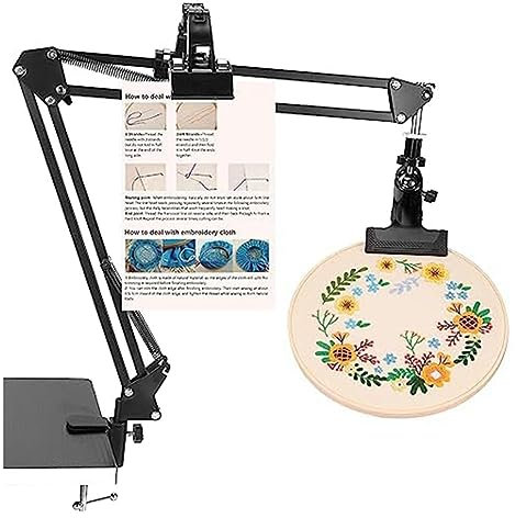 Dedjgoo 1 Piece Embroidery Hoop Holder with Instruction Holder, Stitchand Embroidery Projects
