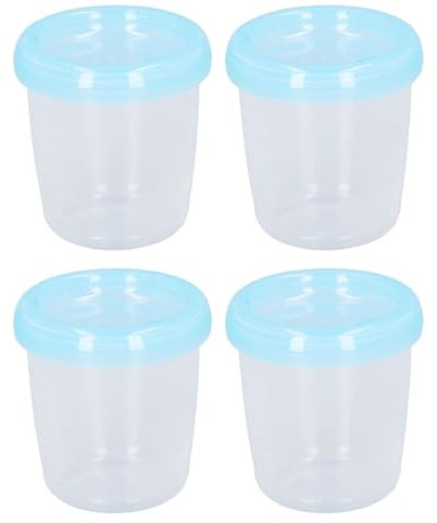 Vasos Reutilizables para Almacenamiento de Leche Materna, Recipiente Porttil a Prueba de Fugas con Tapa, Capacidad de 180 Ml, Paquete de 4 Piezas, Diseo de Boca Ancha, Seguro y