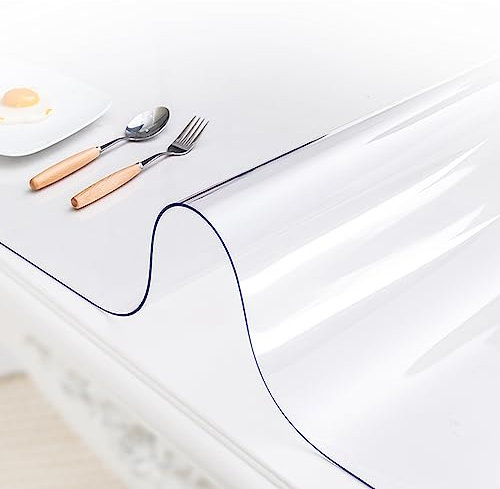 Zhaomi Film De Protection De Bureau Transparent,Film De Protection De Table en Verre Plastique Souple De 1Mm,Imperméable Et Résistant à l'huile,Adapté Aux Tapis De Sol De Bureau (90x150cm/35x59in)