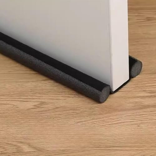 thumbgeek Zugluftstopper für Türen, flexibler Türboden, Zugluftstopper, Dichtungsstreifen, schalldicht, staubdicht, winddicht, hält Ihr Zuhause warm und zugfrei (schwarz)