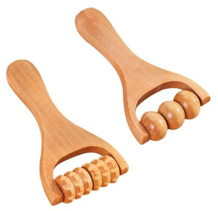 BZKSER Rouleau Massage - 2 pcs Rouleau De Massage À Main Rouleau De Massage des Pieds Masseurs De Cou Rouleau De Boule De Massage Rouleau De Massage en Bois pour Le Outils De Massage en Bois