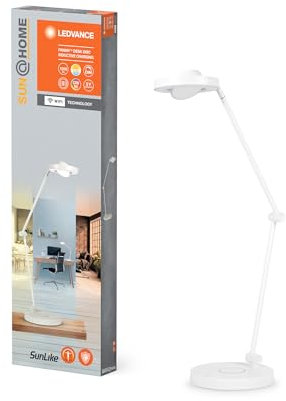 LEDVANCE SUN@HOME PANAN DESK DISC Schreibtischleuchte, schwarz, 15W, 1200lm, regulierbares Weißlicht (2200K - 5000K), stufenlos steuerbar, dimmbar, passt das Licht automatisch dem Biorhythmus an, IP20