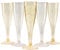MATANA 240 Premium Plastic Champagne Flutes, 133ml - 120 Gold & 120 Silver Glitter Toasting Glasses for Cocktails, Dessert, Wine - Reusable Plastic Flutes - Prosecco Glasses for Weddings, Parties