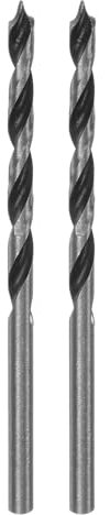 sourcing map Lot de 2 forets hélicoïdaux à pointe ronde de 3 mm de diamètre pour menuisier, travail du bois, plastique, caoutchouc