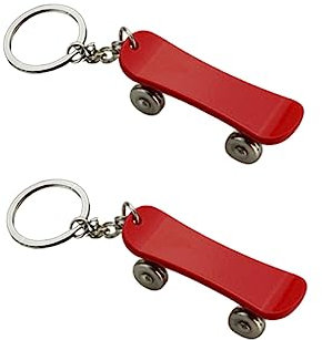 WESIEVYA 2x Schlüsselanhänger Skateboard-form Metall Auto Schlüsselring Hängend Schlüsselhalter Dekoration Tasche Rucksack