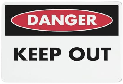 Segnale di pericolo Keep Out cartello sicuro, cartelli esterni, 30,5 x 20,3 cm, cartello per casa, affari, segnale di allarme vialetto