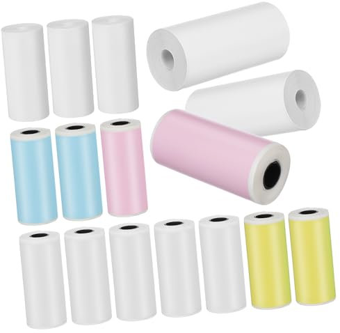 Lurrose 16rollen Thermodruckerpapier Für Mini-drucker Thermopapier Mit Klebeetiketten Kompatibel Für Verschiedene Druckertypen Einfach Einzurichten Verwenden