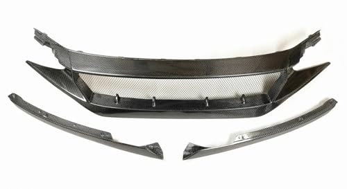 DZSMACHENGSM Kühlergrill Für Civic FK8 FC1 FK7 10. 2016-2021 Auto Obere Stoßstange Ansaughaube Mesh Grid Real Carbon Fiber Frontgrill Racing Grill Vorderen Grill