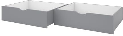 VitaliSpa Rollschublade Bali, Schubladenbett mit Aufbewahrung, Grau, 78 x 61.8 cm 2er Set