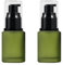 LEXICANMHS 2 Botellas vacías de Vidrio Esmerilado Verde rellenables de 60 ml con Botella de Bomba, dispensador de cosméticos, frascos, recipientes de Almacenamiento