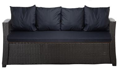 Setgarden® Bankauflage - Outdoor sitzkissen für Gartenbank für polyrattan- Polster Auflage Outdoor - Bankpolster Auflage für Hollywoodschaukel Rattan Sitzbank (Marineblau, 170x60x50cm)