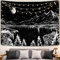 Lunaanda Schwarz-Weißer Wandteppich, Sternennacht Wandteppich, Mond und Stern Wandbehang, Kunst Schwarz Weiß Wandbehang, Sternennacht, für Wohnzimmer, Schlafzimmer, 150 x 200 cm