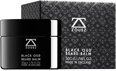 ZOUSZ Black Oud Bartbalsam für Männer – Luxuriöse Bart Balsam mit Sheabutter, Kokosöl und reichhaltiger Cremetextur – Tiefenpflege und Styling fur bartpflege – 50 g