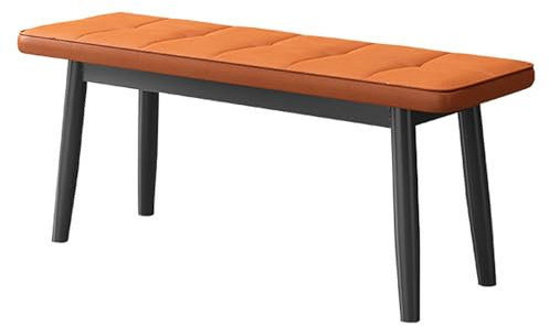 ZYZSY Sitzbank, Esszimmerbank gepolstert Holzbank, Bettbank mit Massivholzbeinen, Bank ohne Lehne, Polsterbank für Esszimmer, Garderobe, Küche Industrial modern(Orange,120cm/47in)