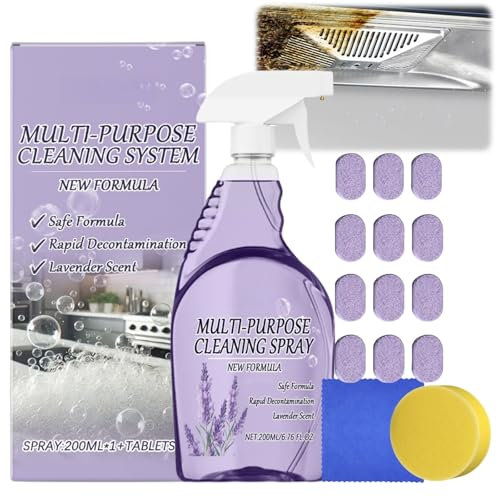 Oven Cleaner Spray,Spray for Ovens,Dr Clean Spr/ay Cleaner for Ovens,All-Purpose Cl/eaning Spr/ay,Instant Stain Removal,Multi-Surface Clea/ner,Clea/ning Spr/ay,with 12 Tablets