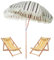 ZYXQQJ Parasol De Plage 2m Grand Parasol À Franges Parasol De Terrasse Style Bohème Protection UV, Mât en Bois, Légère Sac De Transport(White)