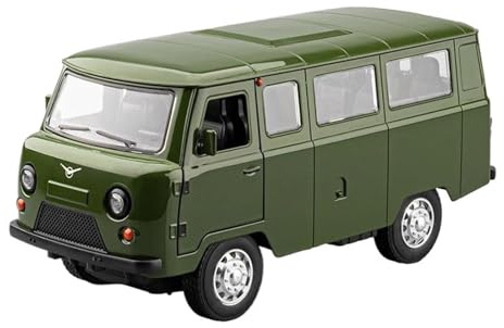 Modellauto Im Maßstab 1:18 Für UAZ Traveler Bus Legierung Modell Auto Druckguss Metall Casting Pull Back Sound Und Licht Spielzeug Fahrzeug Für Die Sammlung(Green)