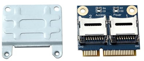 Vocdikficy Mini Pci-E Adapter 2 SSD HDD für Laptop Dual Micro-SD SDHC SDXC TF auf Mini PCIe Speicherkartenleser