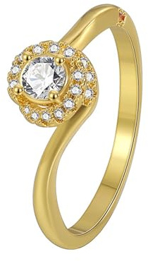 AMDXD Gelbgold 9 Karat 375 Trauringe Echtgold Schmuck, Hochzeitsband Klassiker mit Moissanit Rundschliff Weiß, Bandringe mit Rubin 9K Gold, Gr.48 (15.3)