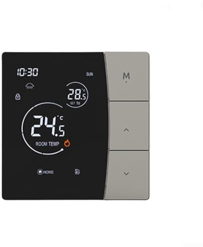 Termostato per caldaia a gas, controllo LED e termostato intelligente da parete, 8,6 x 8,6 x 4,1 cm, termostato per riscaldamento elettrico ad acqua (grigio 16A)