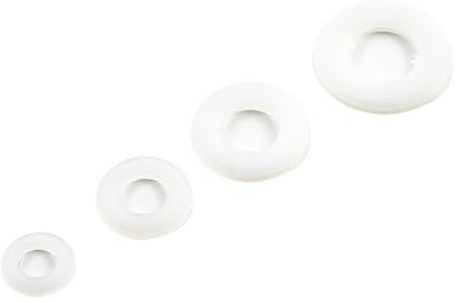 Nylon-Flachscheiben, Distanzscheiben, Weiße Nylonscheiben M2-M16 Kunststoff-Unterlegscheiben Flache Unterlegscheiben Dichtungen(White,M2.5x5x1 100pcs)