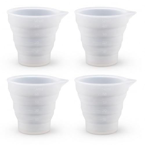 4PCS Laundry Dosing Balls for Liquid Detergent - Silicone Measuring Cup 50ml - Foldable Laundry Detergent Dispenser - Reusable Washing Liquid Measuring Cup - Portable Laundry Tool for Washing Machine