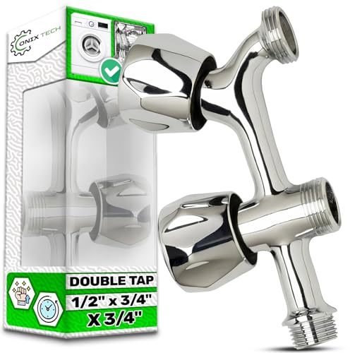 Grifo Doble en Latón Cromado 1/2 x 3/4 x 3/4 Lavadora y Lavavajillas | Garantía de 5 Años - ONIX TECH