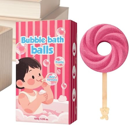 Adult Bubble Bath - Lollipop Shape Bath Salt, Ball 6 Pieces Soft Foam Material with Skin Friendly Design Foam with Relaxing Aroma Function for Women Wife Men Grandma Girls Youth Family