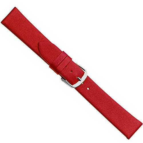 Herzog Design I Uhrenarmband Kalbsleder Band Rot 20510S, Stegbreite:14mm