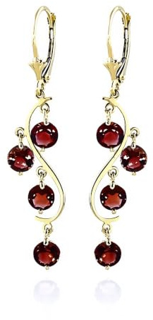 4,95 Karat 14 K Solid Gold Grape Granat Ohrringe