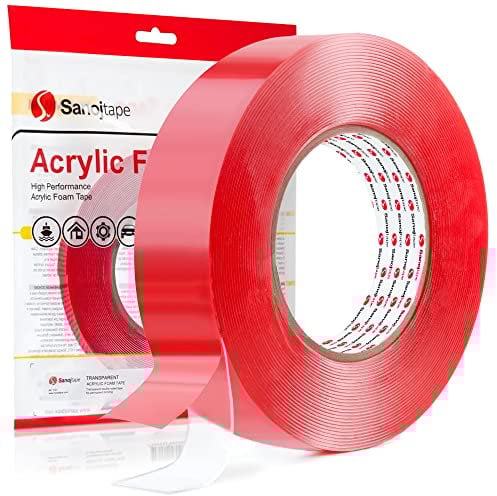 Sanojtape Doppelseitiges Klebeband Extra Stark Transparent 25mm x 10m Nano Double Sided Tape Klebeband Starkes Montageband Klar Auto LED Acryl Gel