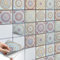 Fliesenaufkleber für Küchenspiegel und Badfliesen I Fliesenfolie - Vinyl Mosaik-Fliesen I selbsklebend, abwaschbar und rückstandslos ablösbar I 15x15 cm - Motiv Mosaik Afrika - 72 Stück
