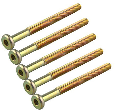 HALJIA 5 Stück M6 x 75 mm Möbelschraube Kinderbettschraube Flachkopf-schrauben
