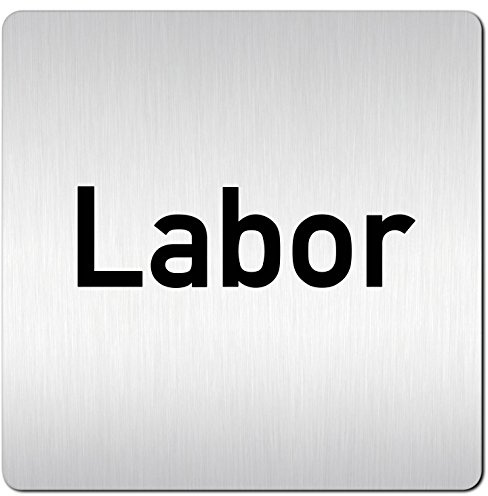 Türschilder24 XXL Schild - Türschild (B) • 125 x 125 mm • Labor • 1,5 mm Aluminium Vollmaterial • 100% Made in Germany