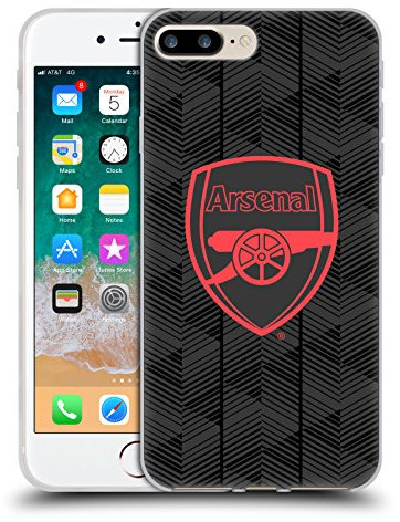 Head Case Designs Officially Licensed Arsenal FC Black Crest and Gunners Logo Gel Case [Military Grade Protection] Compatible With Apple iPhone 7 Plus/iPhone 8 Plus