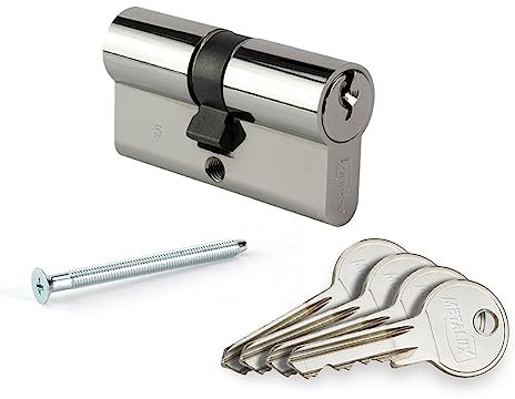 Dom Metalux – Zylinder mit 2 Eingängen, Metall, vernickelt, Modell 4221