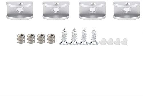 4 Stück Glasklemmen, Aluminium, Glas-Clips, Halter, Fensterbefestigung, Klemmen, ohne Bohren, Bogenhalterung, Fallschutz, rutschfeste Halteschrauben für Glasdicke 5 mm-8 mm