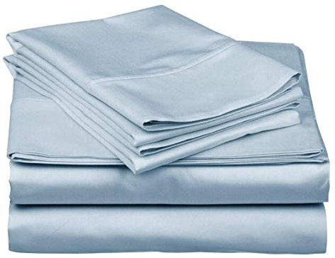 ARlinen 4-teiliges RV-King-Bettlaken (183 x 203 cm), ägyptische Baumwolle, 25,4 cm tief, Hellblau