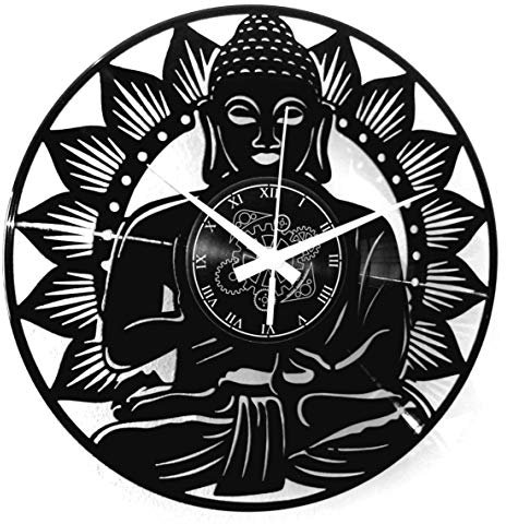 Instant Karma Clocks | Wanduhr mit Buddha-Motiv | Geräuschlosem Quarzwerk |Spirituelles Design | Zen Dekoration für Meditation | Wandkunst asiatisch | Geschenkidee für Küche, Schlafzimmer, Wohnzimmer