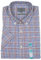Mens Top UK Store 100% Cotton Short Sleeved Checked Shirt (L, Red & Blue Check)