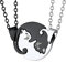 PROSTEEL Katzen Ketten für Freundschaft Partnerschaft 2-Teilig personalisiert Puzzle schwarz/Edelstahl Anhänger mit Rolokette Liebespaar Schmuck für Valentinstag Jahrestag