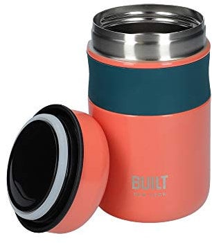 BUILT Flask, Vacuum Insulated for Hot & Cold Foods, Double Wall Stainless Steel, 490ml, Orange