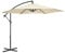 Christow Large Banana Parasol 3m Over Hanging Cantilever Umbrella UV Protective With Crank Handle (Cream Polyester Canopy)