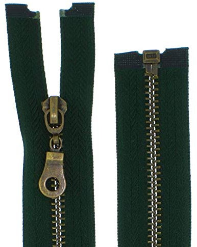 Metall-Reißverschluss Metall teilbar 5mm (dunkelgrün, 80cm)