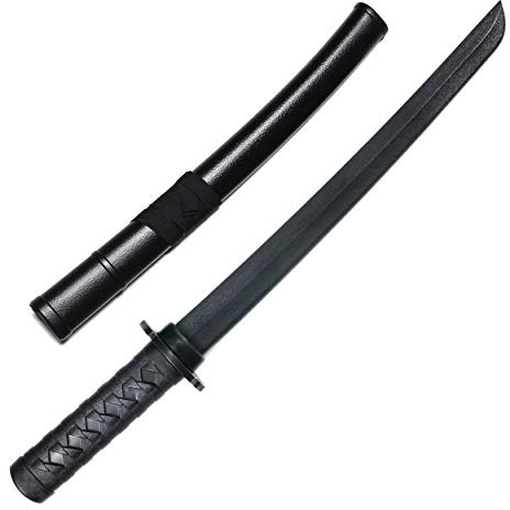 E-BOGU Polypropylene Practice Katana Mokume Style (24.5) with Black Saya Scabbard