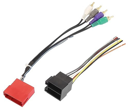 X AUTOHAUX 70-1787 Car Stereo CD Player Wiring Harness Set Wire Radio Adapter 4 RCA Male Connector for Volkswagen for Audi