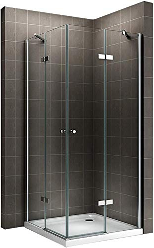Cabine de douche d'angle 75x100 cm Hauteur 180 cm verre transparent
