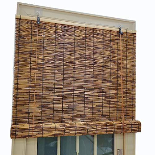 Natural Reed Curtain Roller Blind,Bamboo Blinds Roman Roller Shades,50cm -140cm Wide,Hand-Woven Filter Curtains,Privacy Louver for Window/Door/Patio Balcony,Customizable(80x80cm/32x32in)