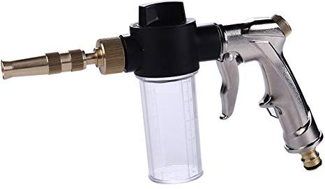 ihreesy Hochdruck Gartenschlauch Düse,Einstellbare Schlauch Sprühdüse mit Schaumflasche Gartenwasserschlauch Schaumdüse Sprayer für Autowaschdusche Haustier