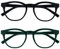 OPULIZE Blu-Lesebrille Blaulichtfilter 2er Pack Cool Rund Rahmen Federscharniere Verbessern Den Schlaf Computer Gaming Entspiegelt Schwarz Grün Herren Damen BB5-16 +1.00